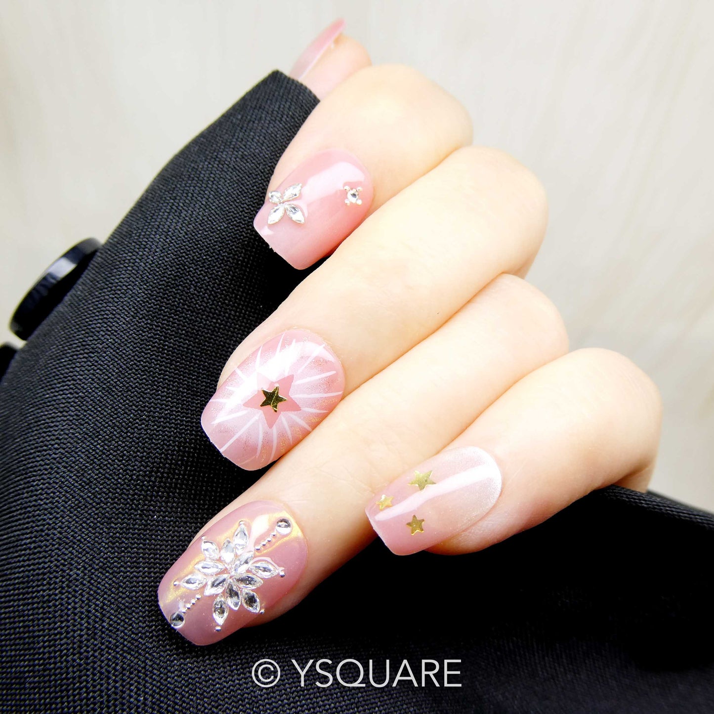 < Meringue > Y.Square Faux Ongles Fait Main Réutilisables