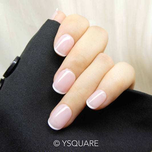 < Micro French > Y.Square Faux Ongles Fait Main Réutilisables