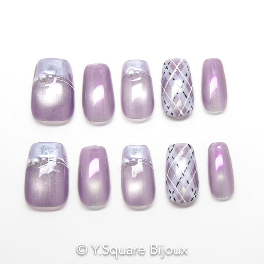 < Miroir Magique > Y.Square Press On Nails / Faux Ongles Réutilisables
