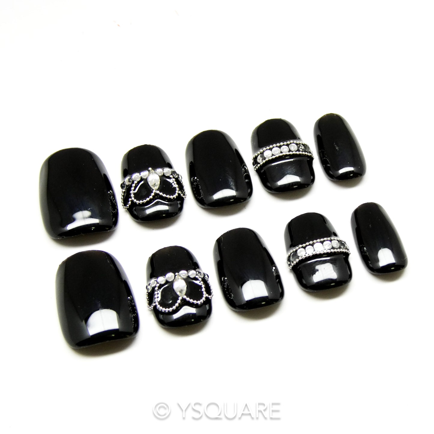 < Queen > Y.Square Faux Ongles Fait Main Réutilisables