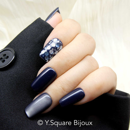 < Monaco > Y.Square Faux Ongles Fait Main Réutilisables