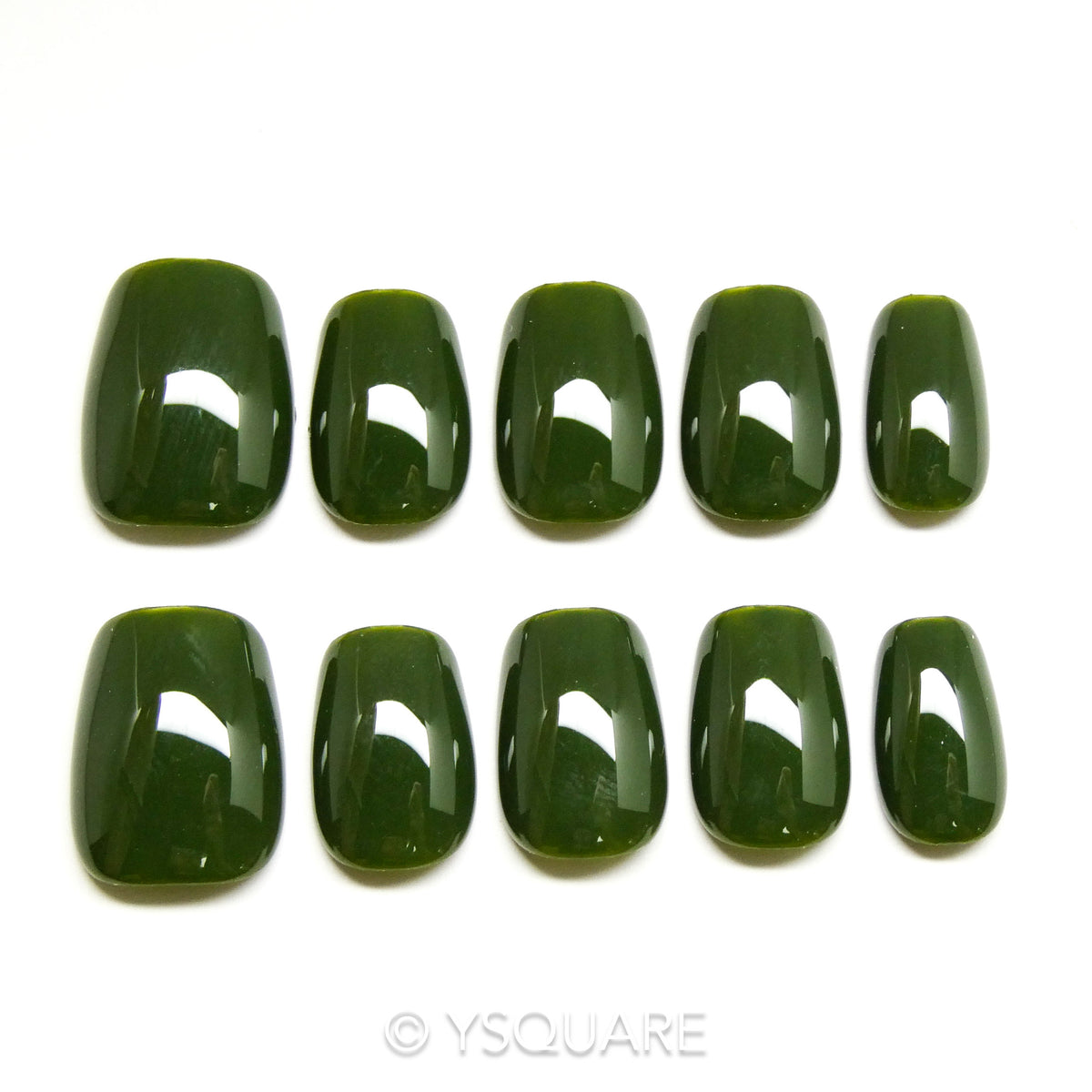 < Vert > Y.Square Faux Ongles Fait Main Réutilisables / Handmade Press On Nails 