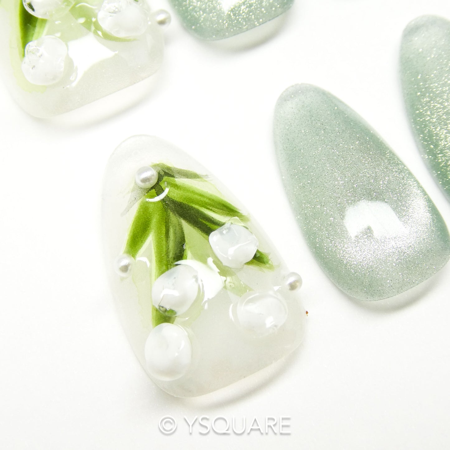 < Muguet > Y.Square Faux Ongles Fait Main Réutilisables