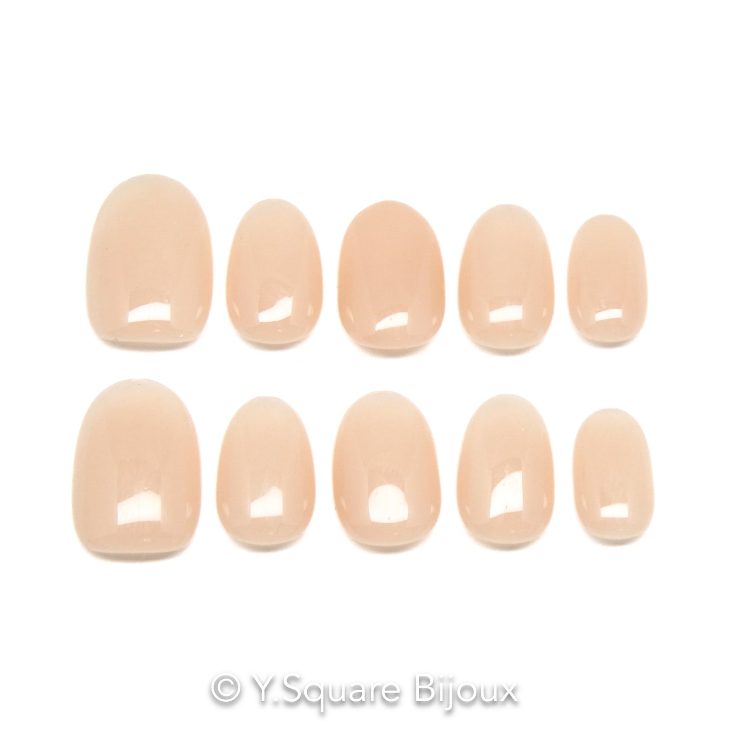 < Natural chic >Y.Square Faux Ongles Fait Main Réutilisables