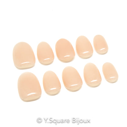 < Natural chic >Y.Square Faux Ongles Fait Main Réutilisables