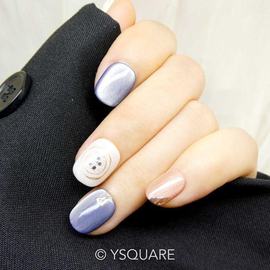 < Palette de Picasso >  Y.Square Faux Ongles Fait Main Réutilisables / Handmade Press On Nails 