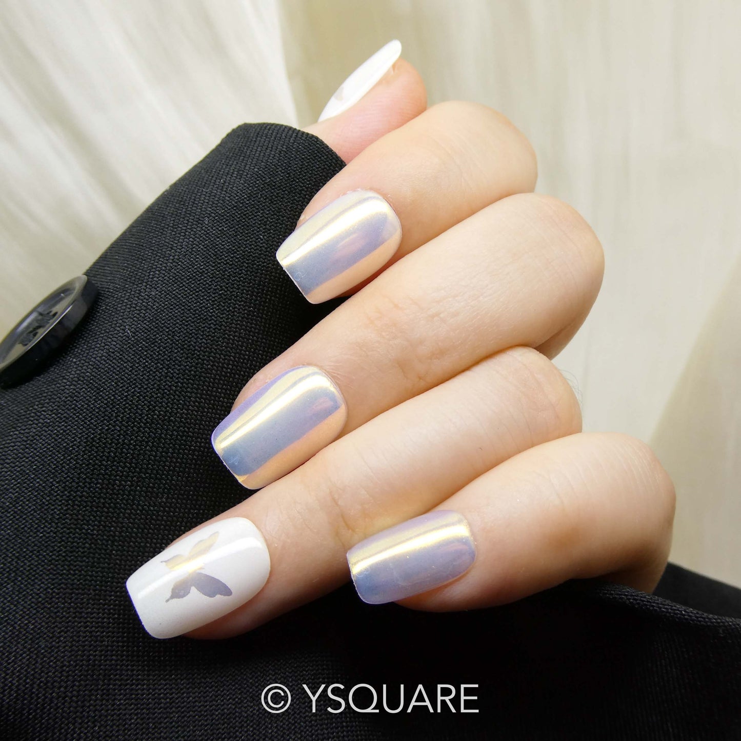 < Papillon Aura > Y.Square Faux Ongles Fait Main Réutilisables