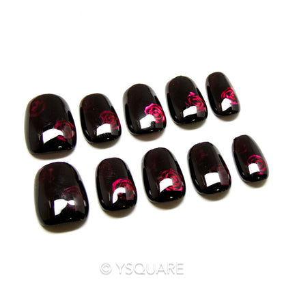 < Parfum Secret  > Y.Square Faux Ongles Fait Main Réutilisables