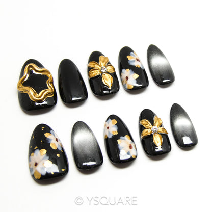 < Pécan Grillé > Y.Square Faux Ongles Fait Main Réutilisables