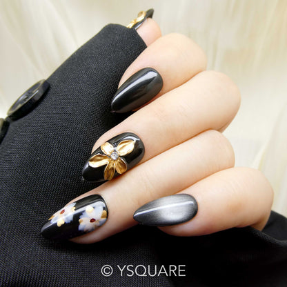 < Pécan Grillé > Y.Square Faux Ongles Fait Main Réutilisables