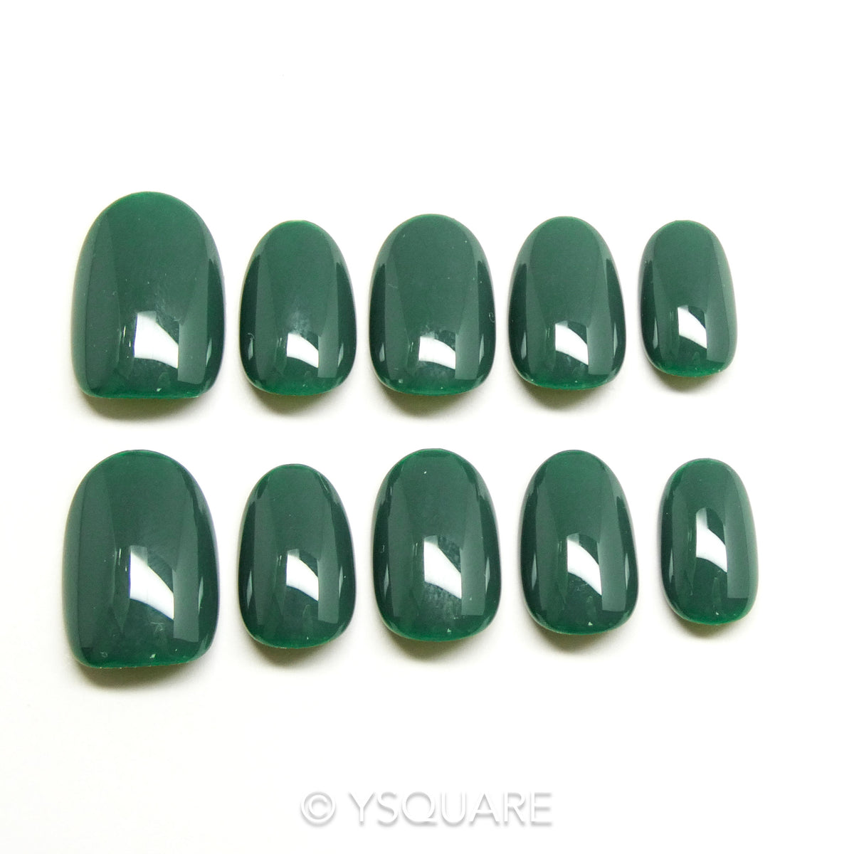 < Vert > Y.Square Faux Ongles Fait Main Réutilisables / Handmade Press On Nails 