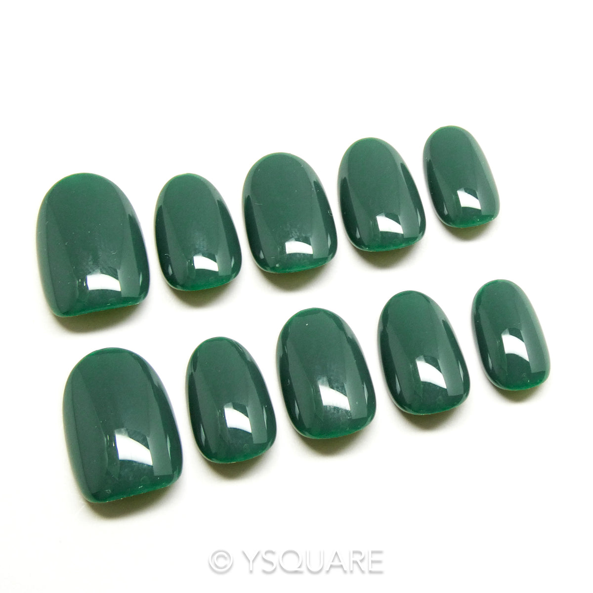 < Vert > Y.Square Faux Ongles Fait Main Réutilisables / Handmade Press On Nails 