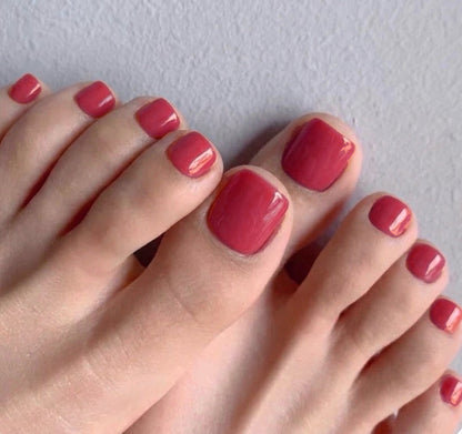 < Pédicure Pivoine > – Full Size Set Press-on Nails Handmade for feet