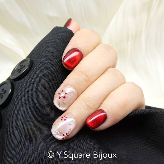 < Grenade >Y.Square Faux Ongles Fait Main Réutilisables