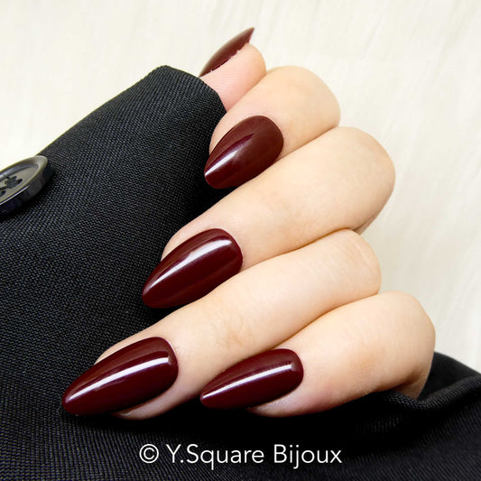 < Prune > Y.Square Faux Ongles Fait Main Réutilisables