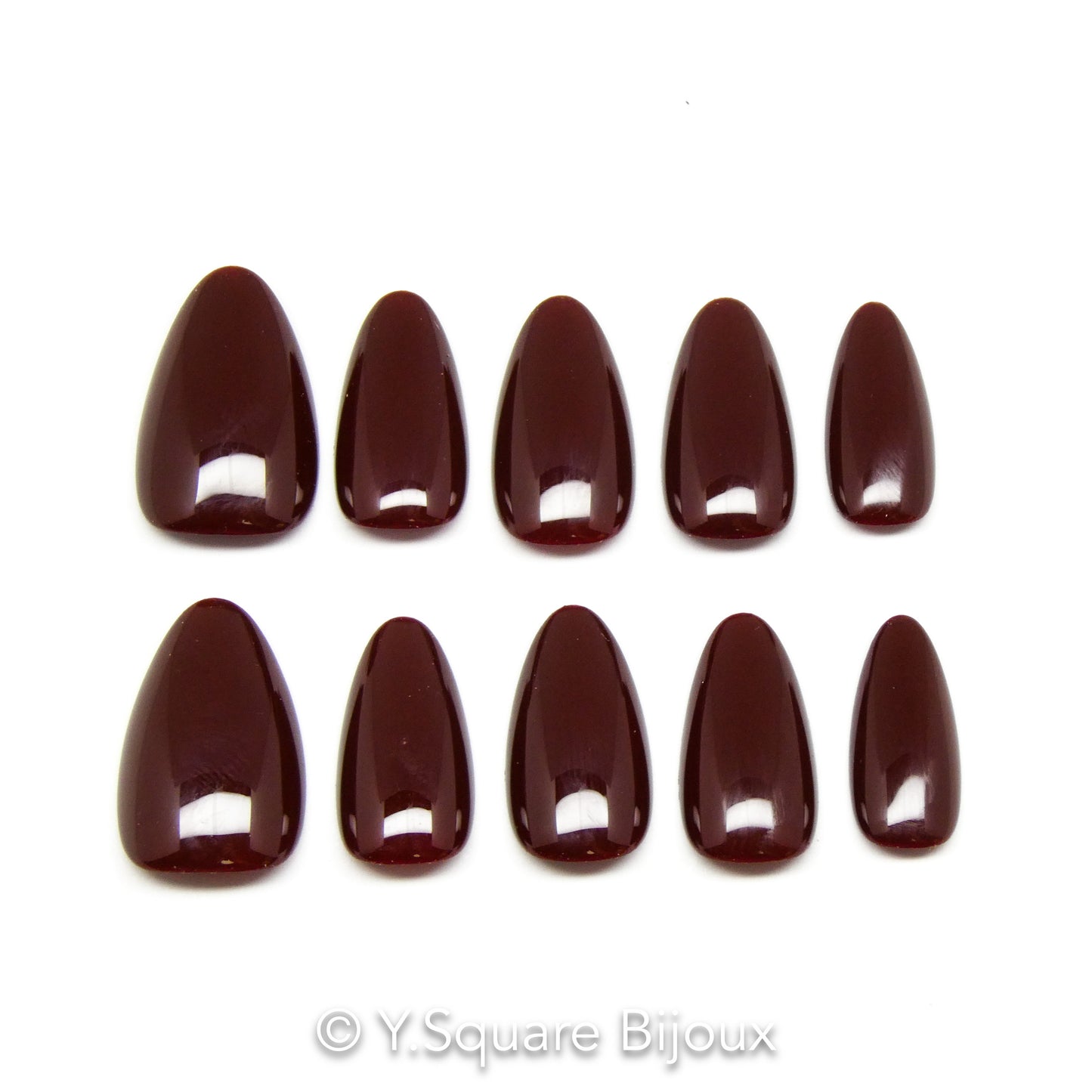 < Prune > Y.Square Faux Ongles Fait Main Réutilisables