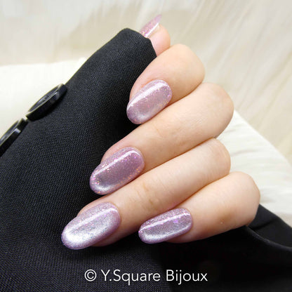 < Quartz Rose >Y.Square Faux Ongles Fait Main Réutilisables