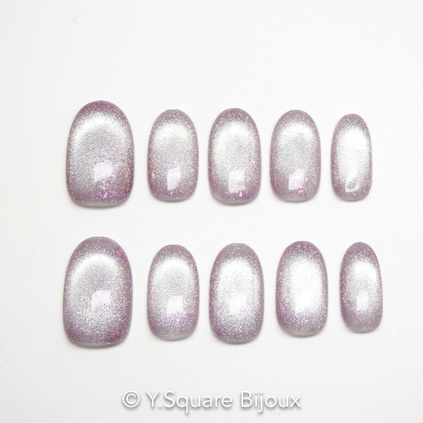 < Quartz Rose >Y.Square Faux Ongles Fait Main Réutilisables