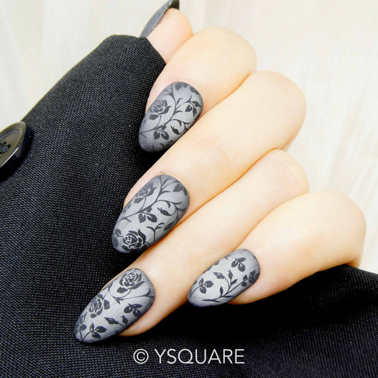 < Rose brûlée > Y.Square Faux Ongles Fait Main Réutilisables / Handmade Press On Nails 