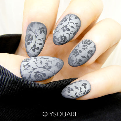 < Rose brûlée > Y.Square Faux Ongles Fait Main Réutilisables / Handmade Press On Nails 
