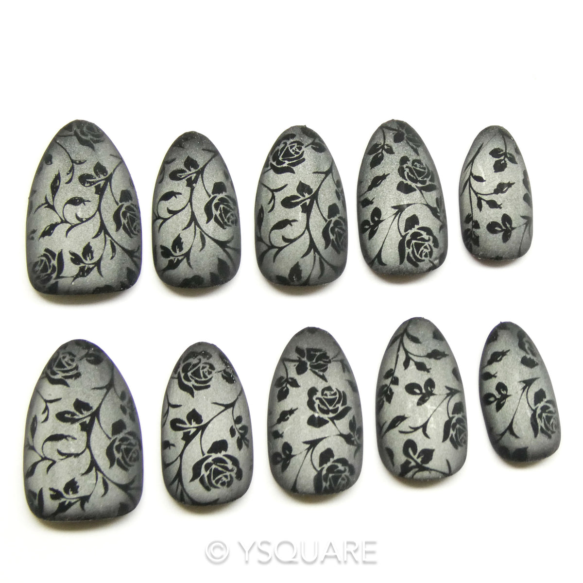 < Rose brûlée > Y.Square Faux Ongles Fait Main Réutilisables / Handmade Press On Nails 