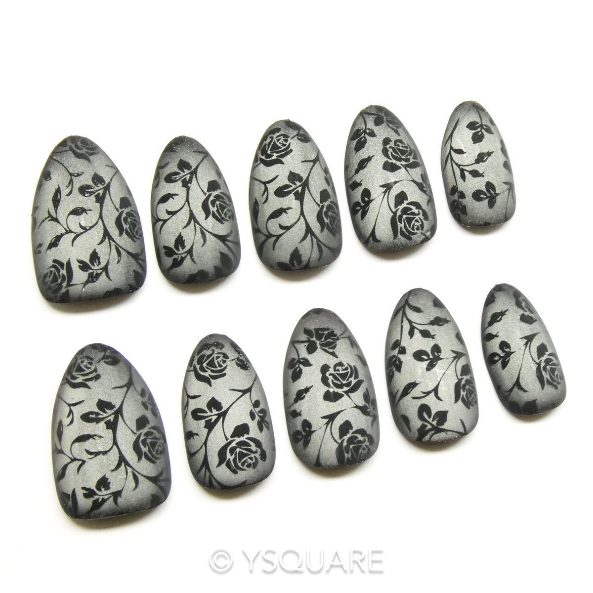 < Rose brûlée > Y.Square Faux Ongles Fait Main Réutilisables / Handmade Press On Nails 