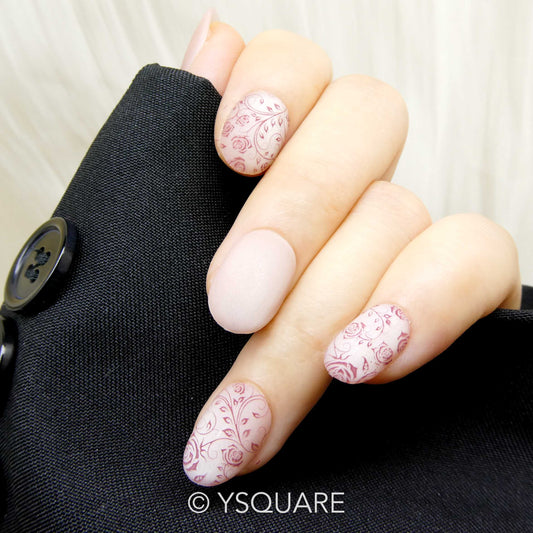< Roseraie > Y.Square Faux Ongles Fait Main Réutilisables
