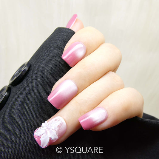 < Sakura > Y.Square Faux Ongles Fait Main Réutilisables
