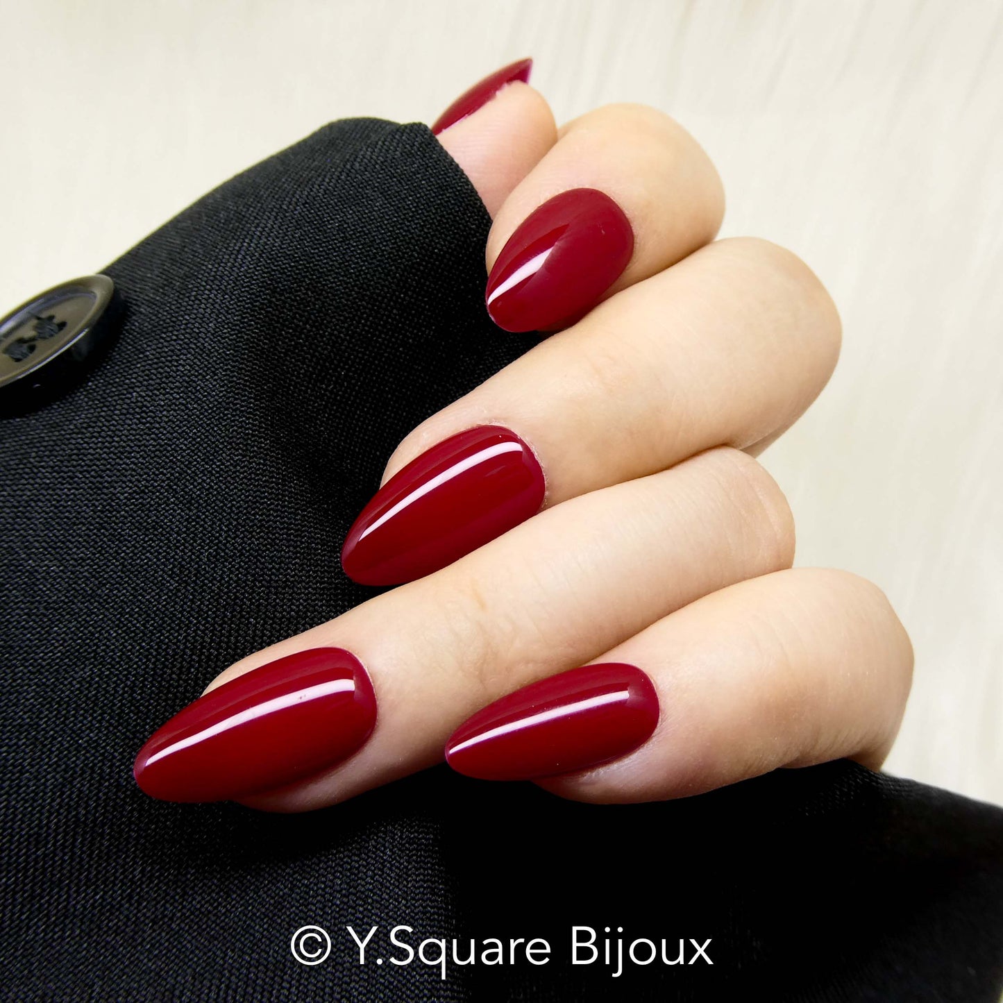 < Si Rouge > Y.Square Faux Ongles Fait Main Réutilisables
