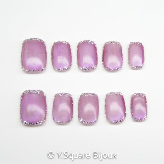 < Valensole >Y.Square Faux Ongles Fait Main Réutilisables
