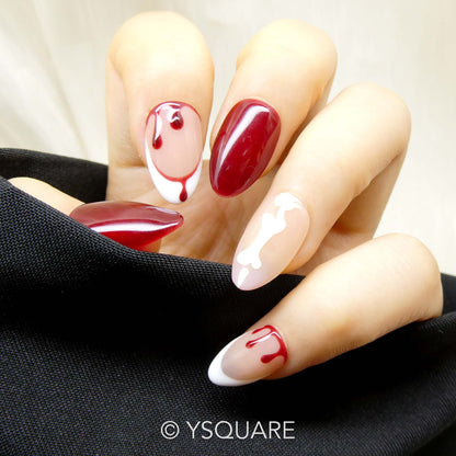 < Vampiresse > Y.Square Faux Ongles Fait Main Réutilisables / Handmade Press On Nails 