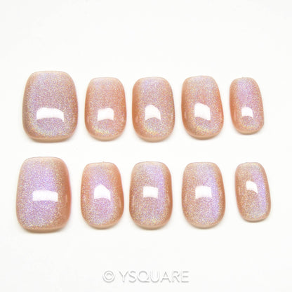 < Arc en ciel > Y.Square Faux Ongles Fait Main Réutilisables