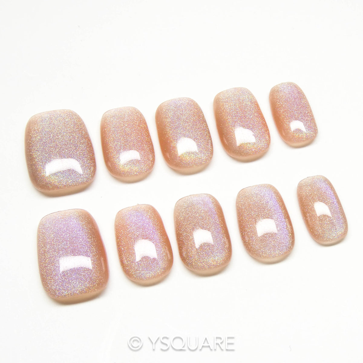 < Arc en ciel > Y.Square Faux Ongles Fait Main Réutilisables