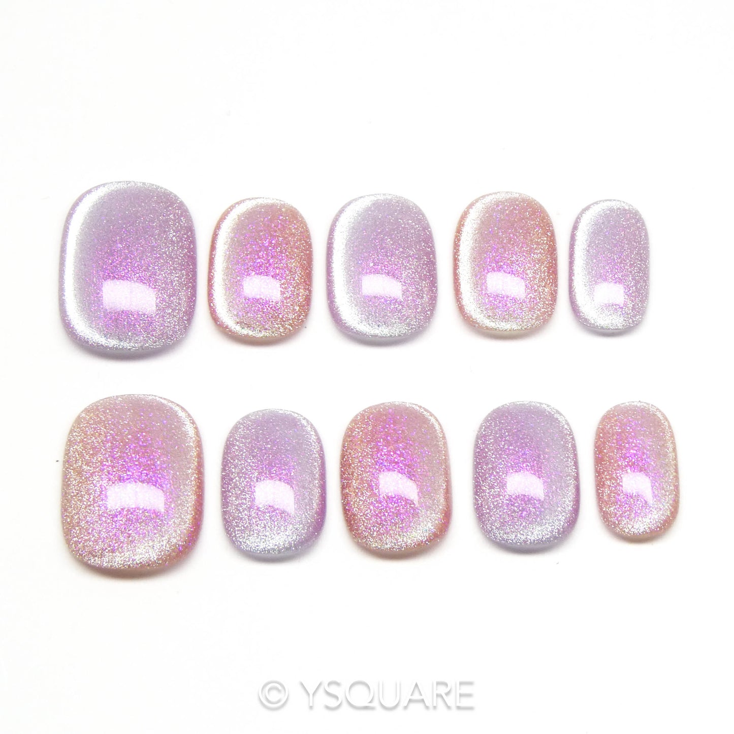  < Clair de Lune > Y.Square Faux Ongles Fait Main Réutilisables