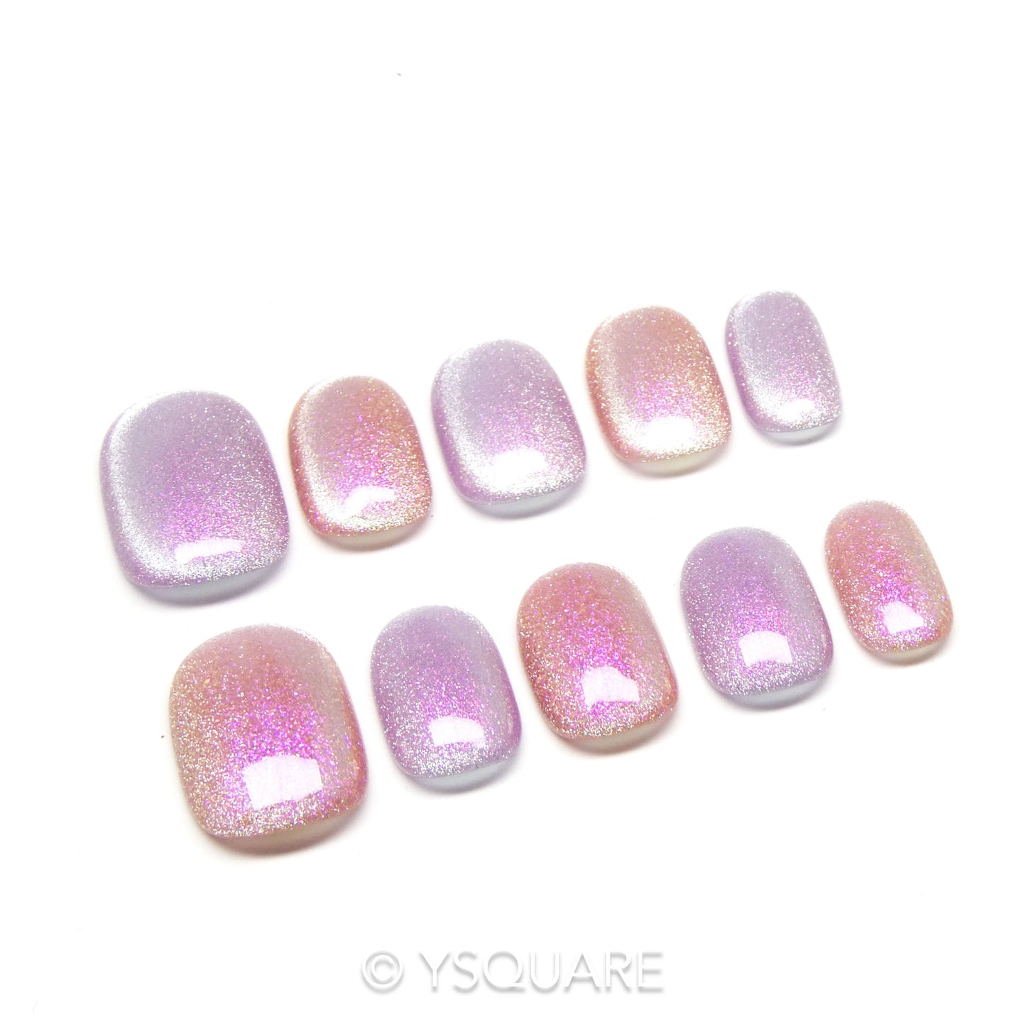  < Clair de Lune > Y.Square Faux Ongles Fait Main Réutilisables