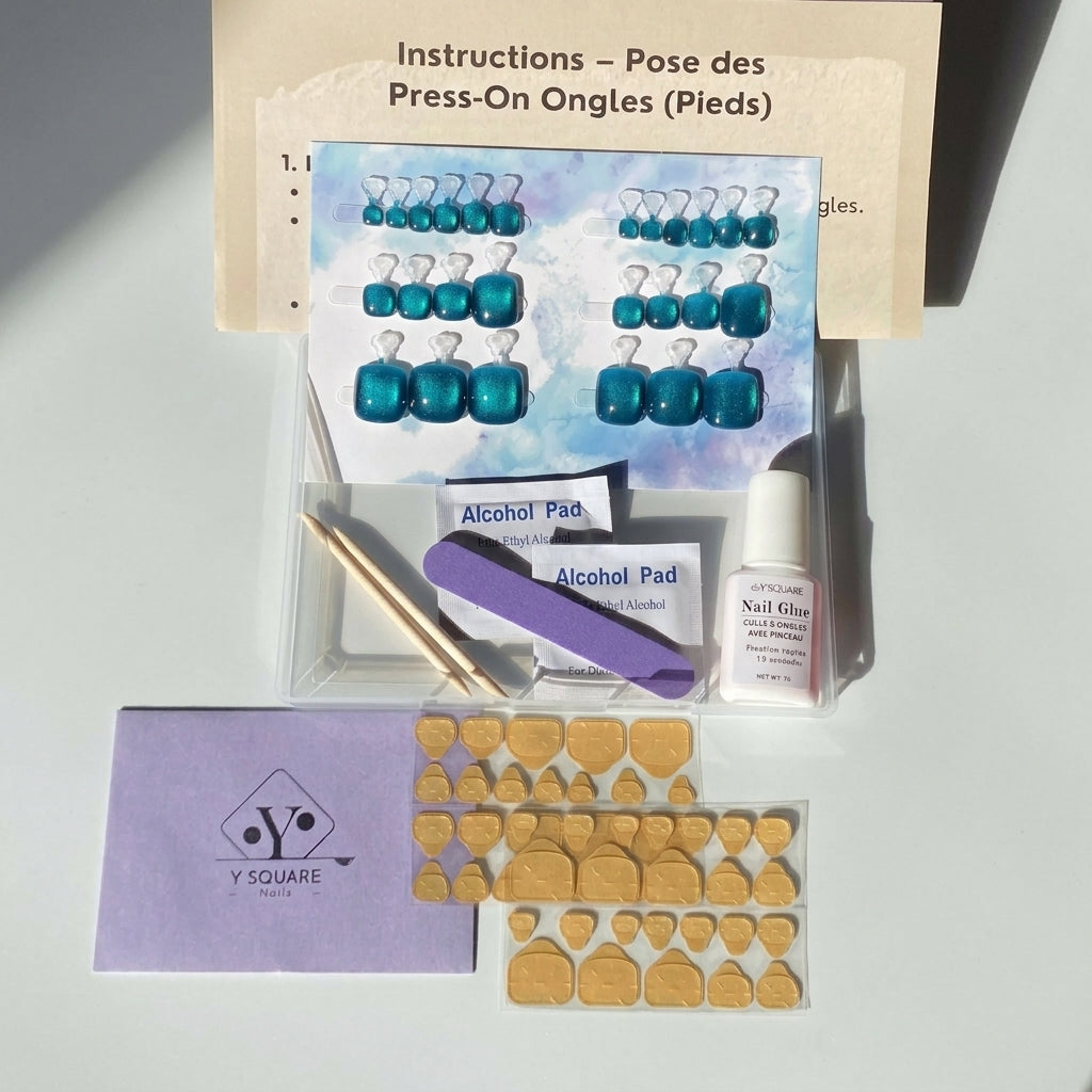 <Forêts norvégiennes > – Full Size Set Press-on Nails Handmade for feet