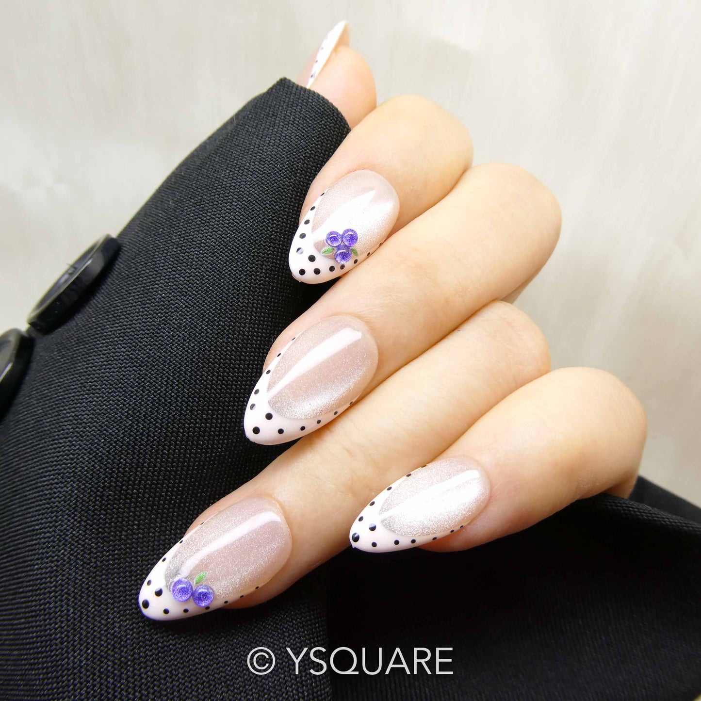  < Myrtille > Y.Square Presson Faux Ongles Fait Main Réutilisables