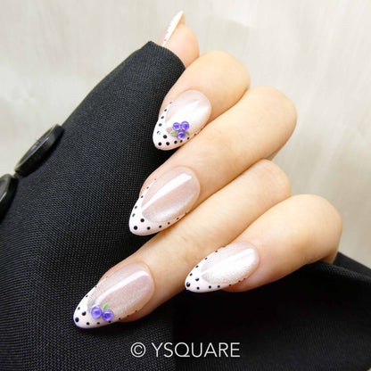  < Myrtille > Y.Square Presson Faux Ongles Fait Main Réutilisables