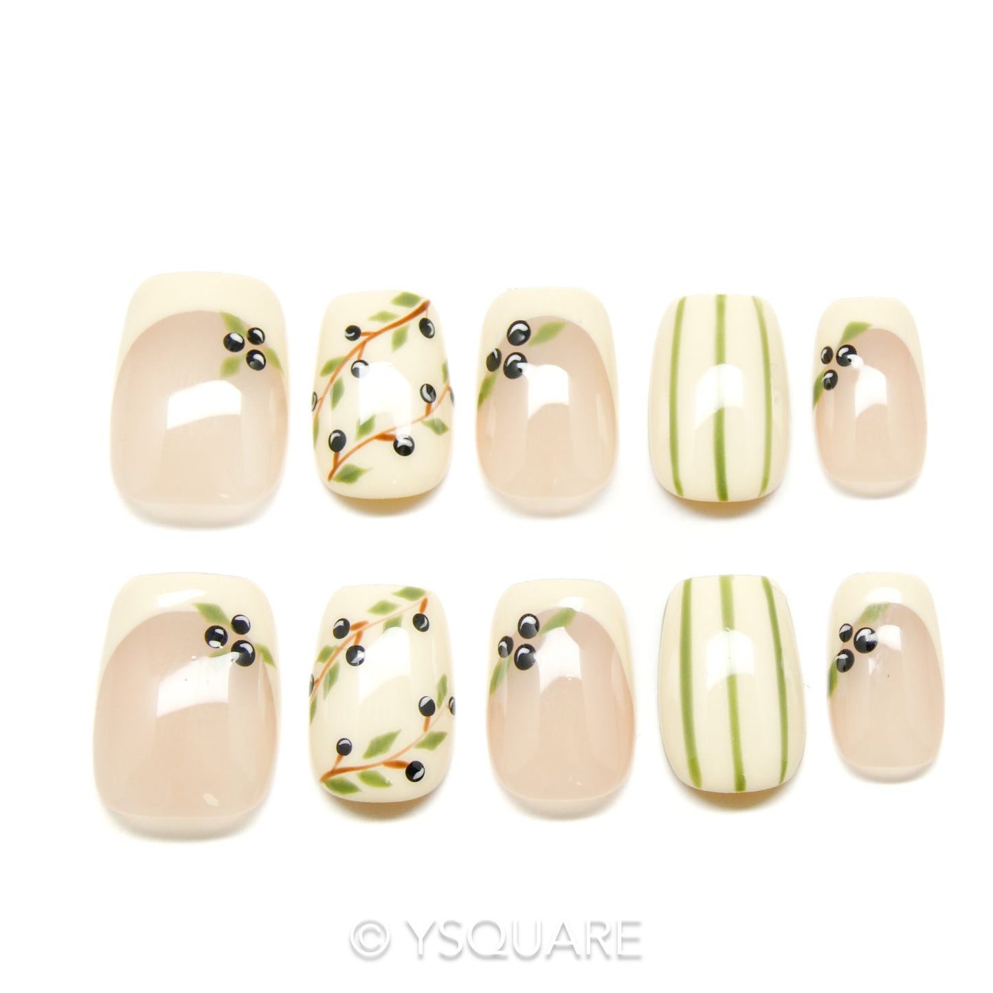 < Olivier > Y.Square Presson Faux Ongles Fait Main Réutilisables