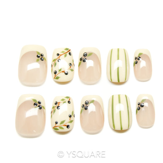 < Olivier > Y.Square Presson Faux Ongles Fait Main Réutilisables