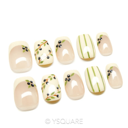 < Olivier > Y.Square Presson Faux Ongles Fait Main Réutilisables