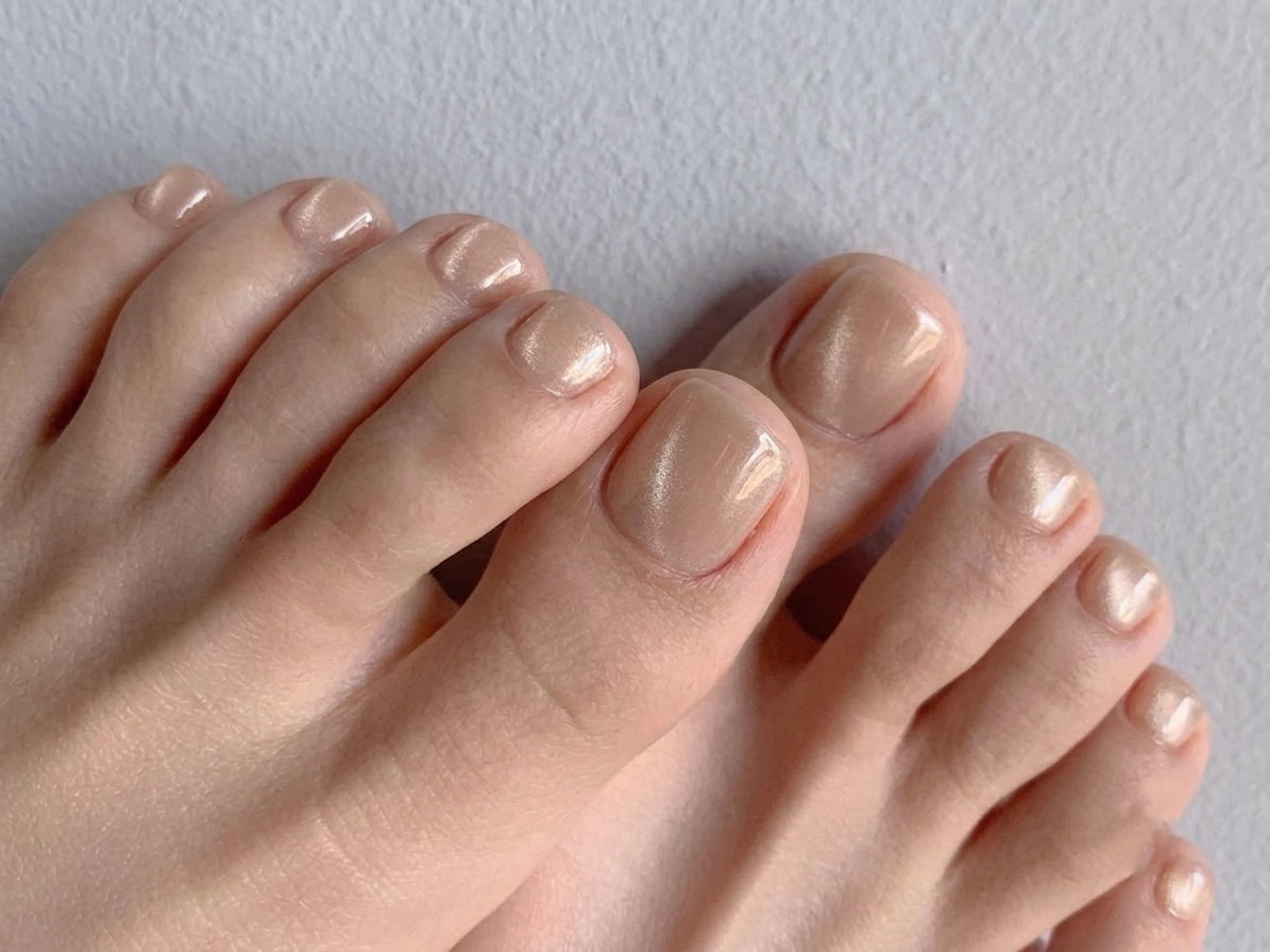 < Pédicure Cat eye > – Full Size Set Press-on Nails Handmade for feet