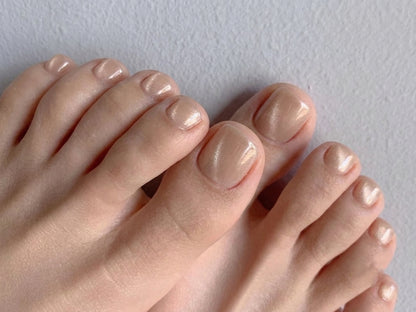 < Pédicure Cat eye > – Full Size Set Press-on Nails Handmade for feet