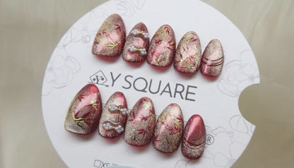  < Ombre de Bambou > Y.Square Faux Ongles Fait Main Réutilisables / Handmade Press On Nails 