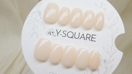 < Milky > Y.Square Faux Ongles Fait Main Réutilisables