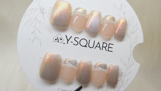 < Sirène > Y.Square Faux Ongles Fait Main Réutilisables