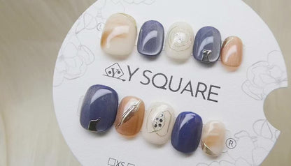 < Palette de Picasso >  Y.Square Faux Ongles Fait Main Réutilisables / Handmade Press On Nails 