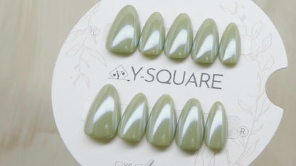 < Matcha > Y.Square Press On Nails / Faux Ongles Réutilisables