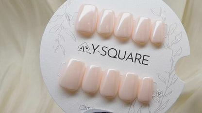 < Glazed Coral > Y.Square Faux Ongles Fait Main Réutilisables