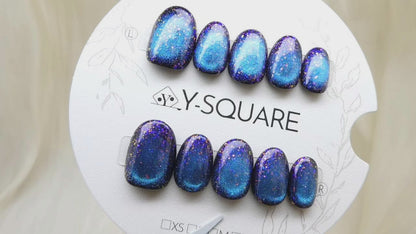 < Abysse > Y.Square Press On Nails / Faux Ongles Fait Main Réutilisables